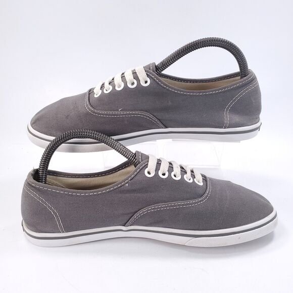 Vans Off the Wall Athletic Lace Up Shoe Womens Size 8.5 Mens 7 TB4R Gray White - Picture 5 of 9
